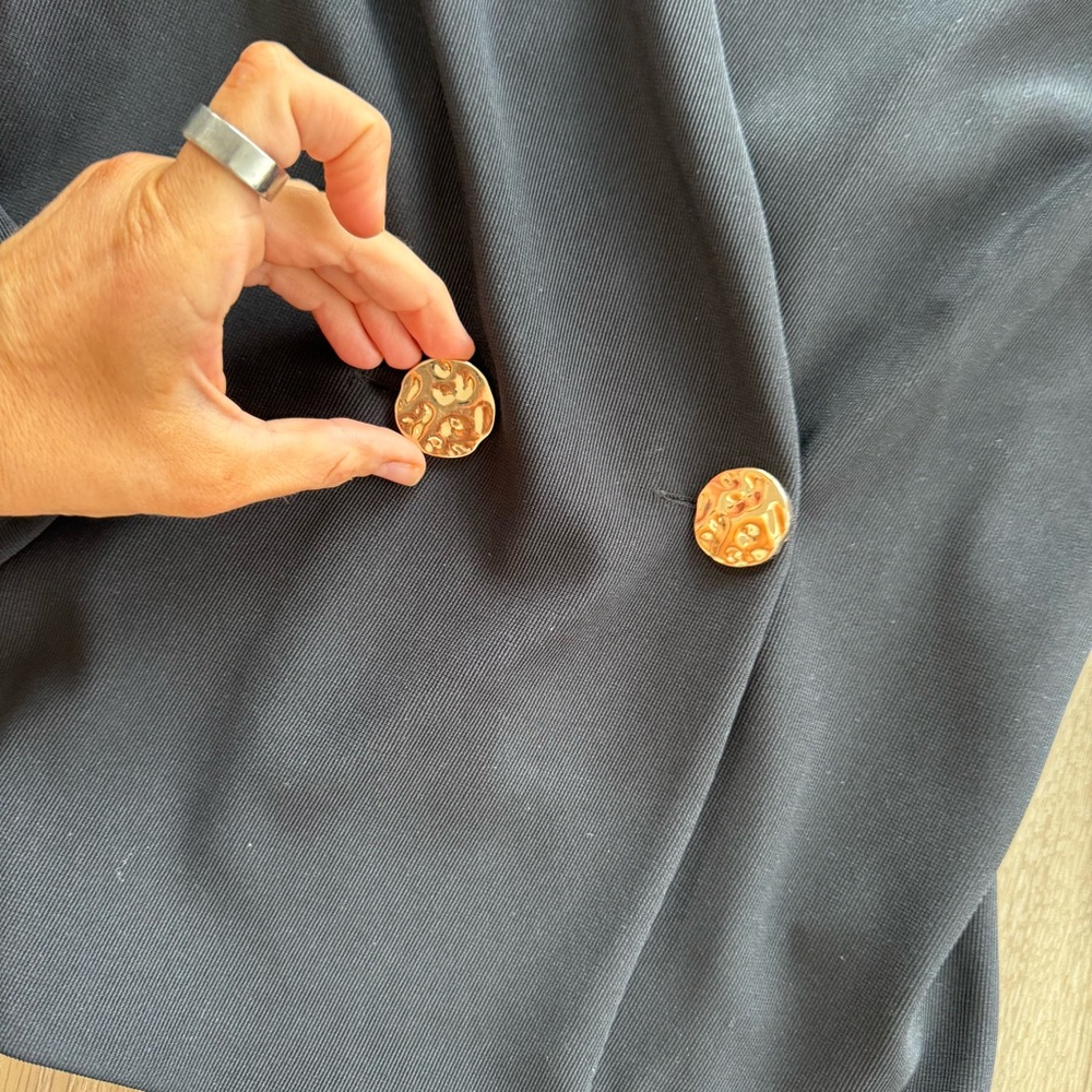 ASOS black blazer shirt with gold buttons - Picture 3 of 7